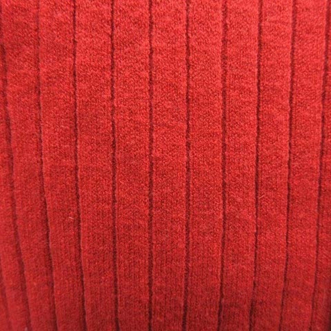 coen(コーエン)のコーエン リブニット カットソー 長袖 タートルネック 切替 M 赤 レッド レディースのトップス(ニット/セーター)の商品写真