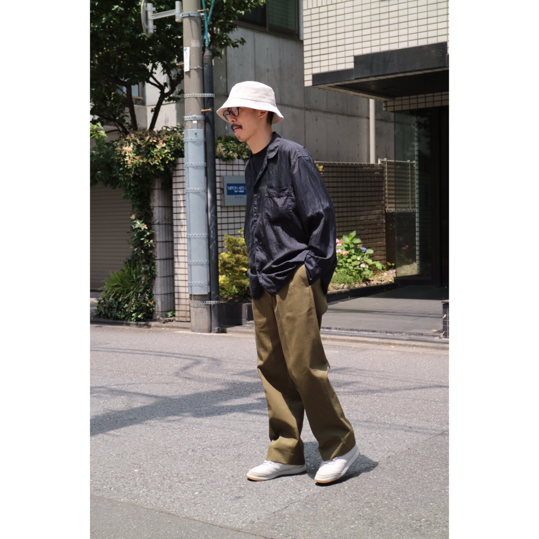 【COMOLI】22SS シルクドローストリングパンツ NAVY/2