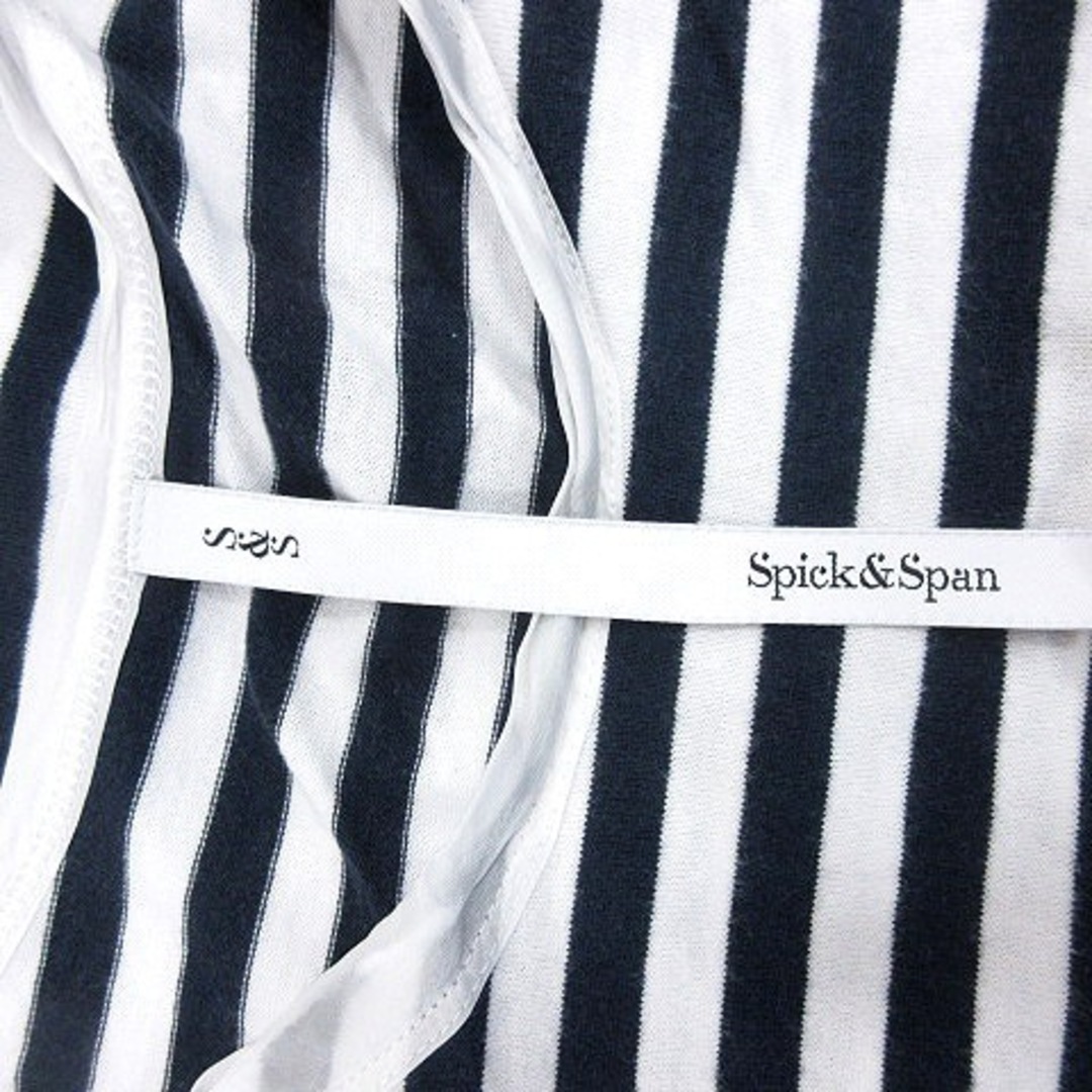Spick & Span(スピックアンドスパン)のスピック&スパン ニットカットソー ボートネック フリル フレンチスリーブ 紺 レディースのトップス(ニット/セーター)の商品写真