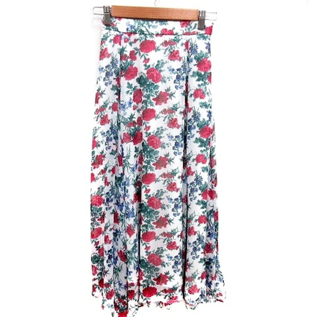 rienda(リエンダ)のリエンダ rienda スカート フレア ロング 花柄 F 白  レディースのスカート(ロングスカート)の商品写真