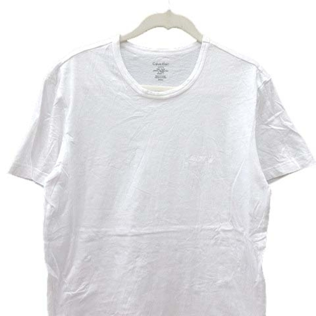 Calvin Klein(カルバンクライン)のカルバンクライン Tシャツ カットソー 半袖 ラウンドネック ロゴ刺繍 S 白 メンズのトップス(Tシャツ/カットソー(半袖/袖なし))の商品写真