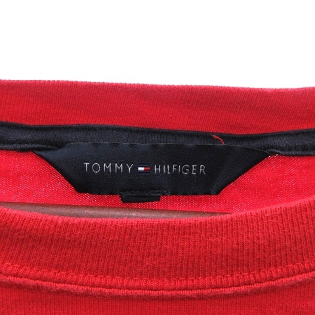 TOMMY HILFIGER(トミーヒルフィガー)のトミーヒルフィガー カットソー Tシャツ ボートネック 刺繍 長袖 XL 赤 メンズのトップス(Tシャツ/カットソー(七分/長袖))の商品写真