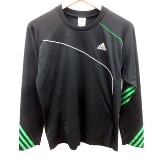 アディダス(adidas)のアディダス adidas カットソー Uネック 長袖 M 黒 ブラック /RT(カットソー(長袖/七分))