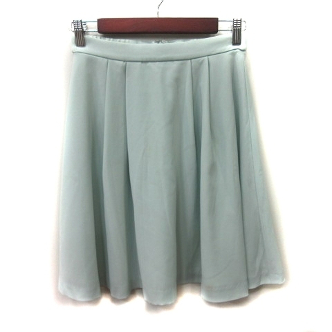 LAISSE PASSE(レッセパッセ)のレッセパッセ フレアスカート ギャザー ひざ丈 36 緑 ミントグリーン /YI レディースのスカート(ひざ丈スカート)の商品写真