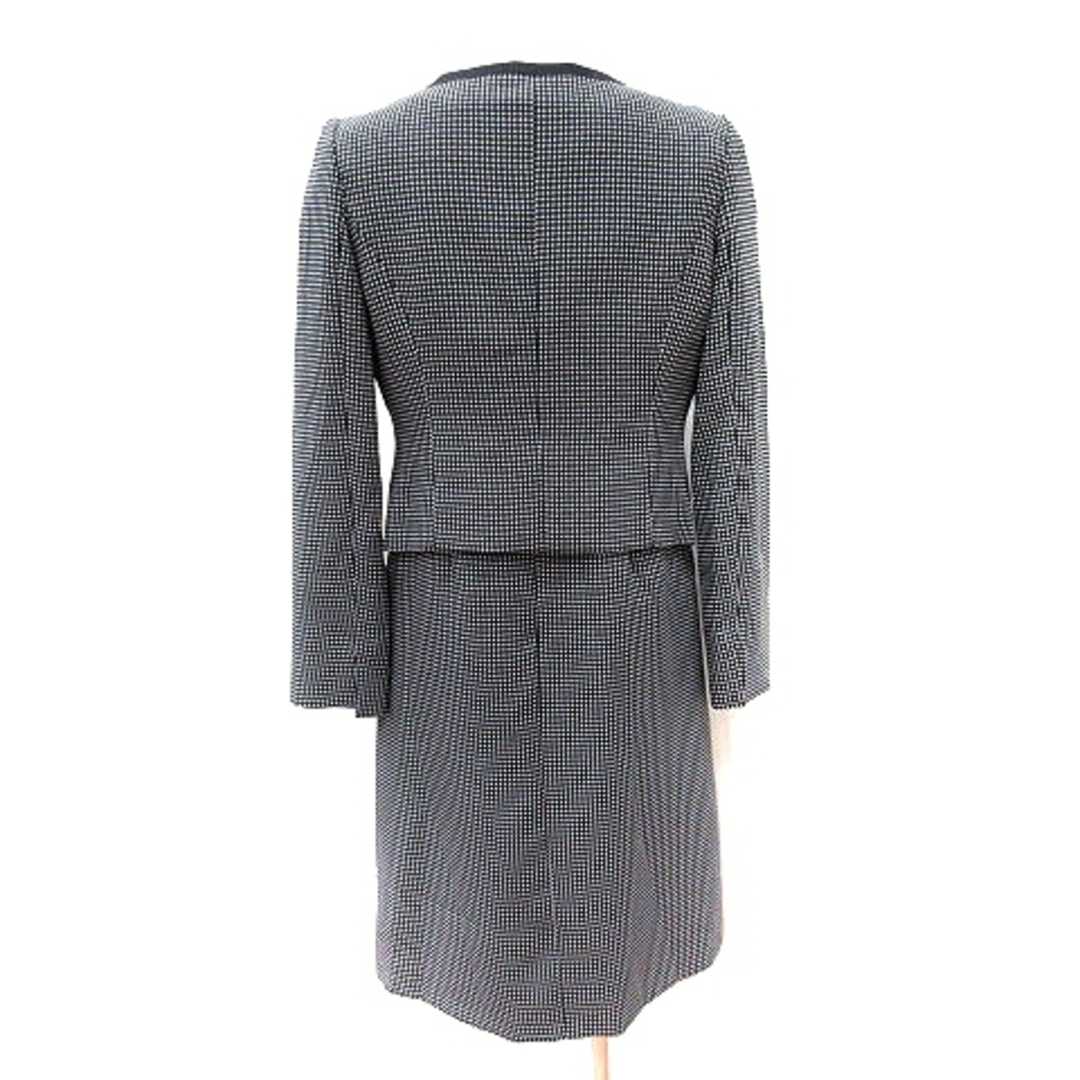 EMMAJAMES(エマジェイム)のエマジェイムス スーツ ノーカラージャケット ワンピース チェック 13 紺 レディースのフォーマル/ドレス(スーツ)の商品写真