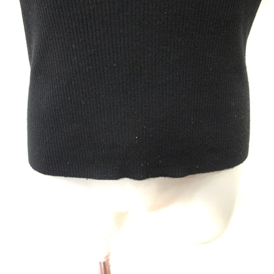 GALLERY VISCONTI(ギャラリービスコンティ)のギャラリービスコンティ カットソー Vネック 半袖 フリル 2 黒 ブラック レディースのトップス(カットソー(半袖/袖なし))の商品写真