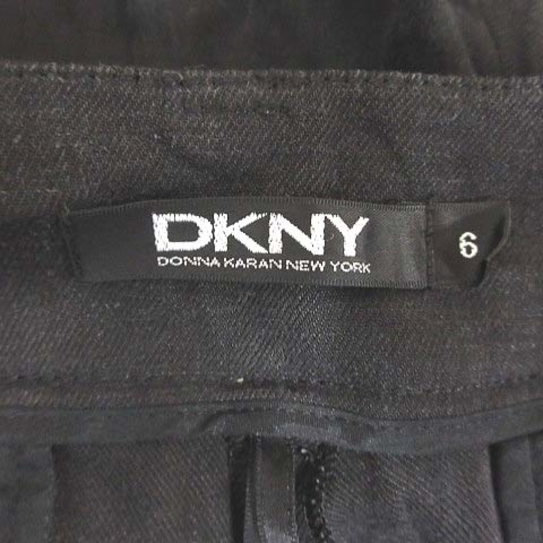 DKNY(ダナキャランニューヨーク)のダナキャランニューヨーク スラックスパンツ ワイド ロング 麻 リネン 6 黒 レディースのパンツ(その他)の商品写真