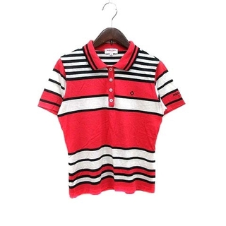 マリクレール(Marie Claire)のマリクレール Sport ポロシャツ カットソー ボーダー 半袖 M 赤 白(ポロシャツ)