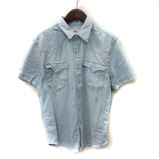 リーバイス(Levi's)のリーバイス シャツ 半袖 ダメージ加工 S 青 ブルー /YI(シャツ)