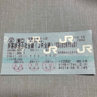 青春18きっぷ　残2回(鉄道乗車券)