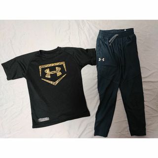 アンダーアーマー(UNDER ARMOUR)のアンダーアーマー Tシャツ ロングパンツ ジャージ 2枚セット キッズ 130(Tシャツ/カットソー)