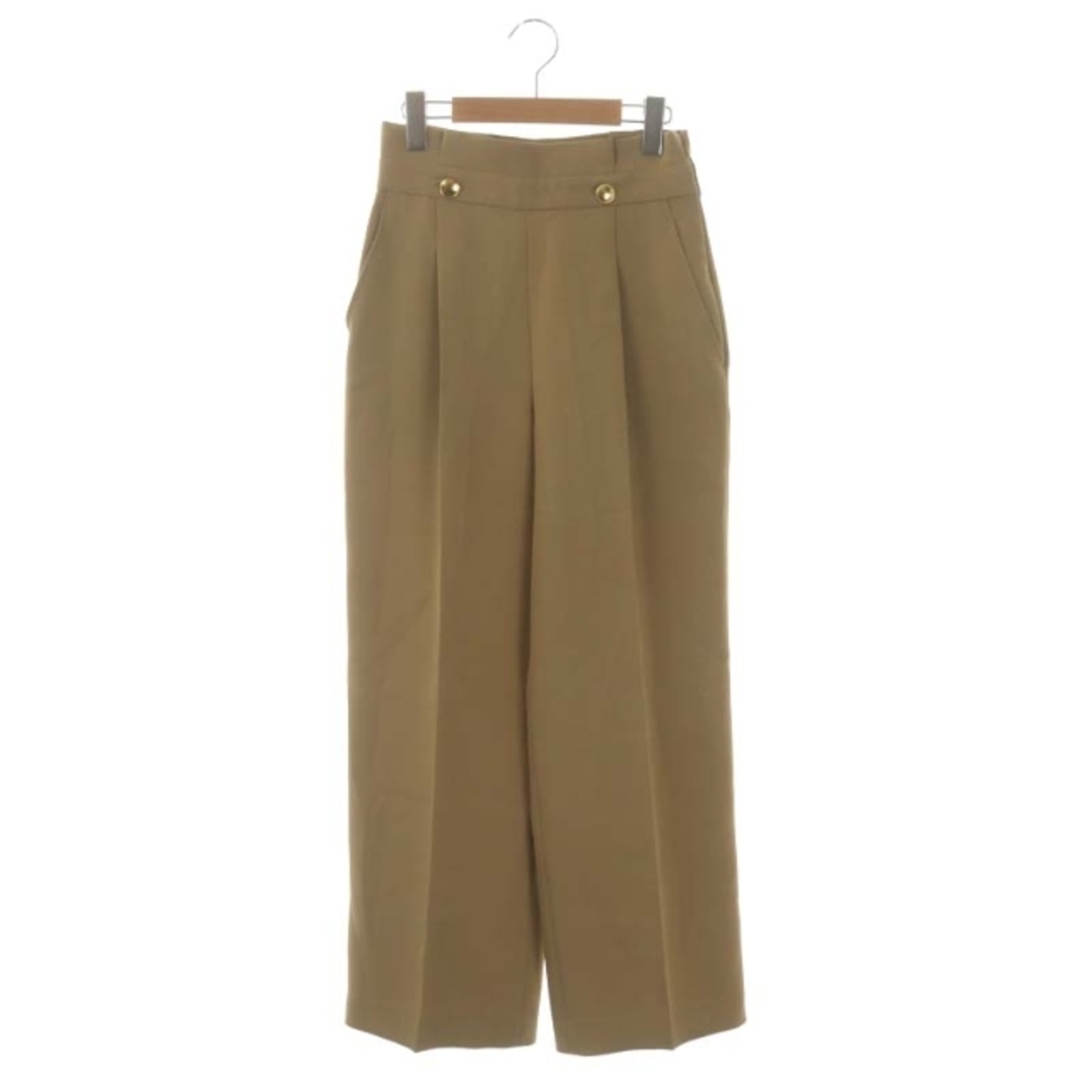 アルアバイル 22AW サイド釦ワイドパンツ タック 金ボタン カーキベージュ