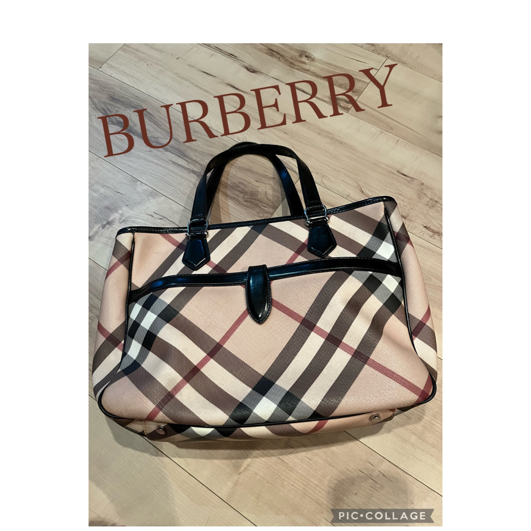 お値下げ！【美品】BURBERRY バーバリートートバック　A4可　肩掛け可 | フリマアプリ ラクマ