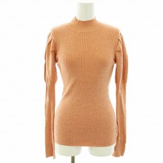 リエンダ(rienda)のリエンダ パフスリーブラメKnit TOP リブニット カットソー ハイネック(ニット/セーター)