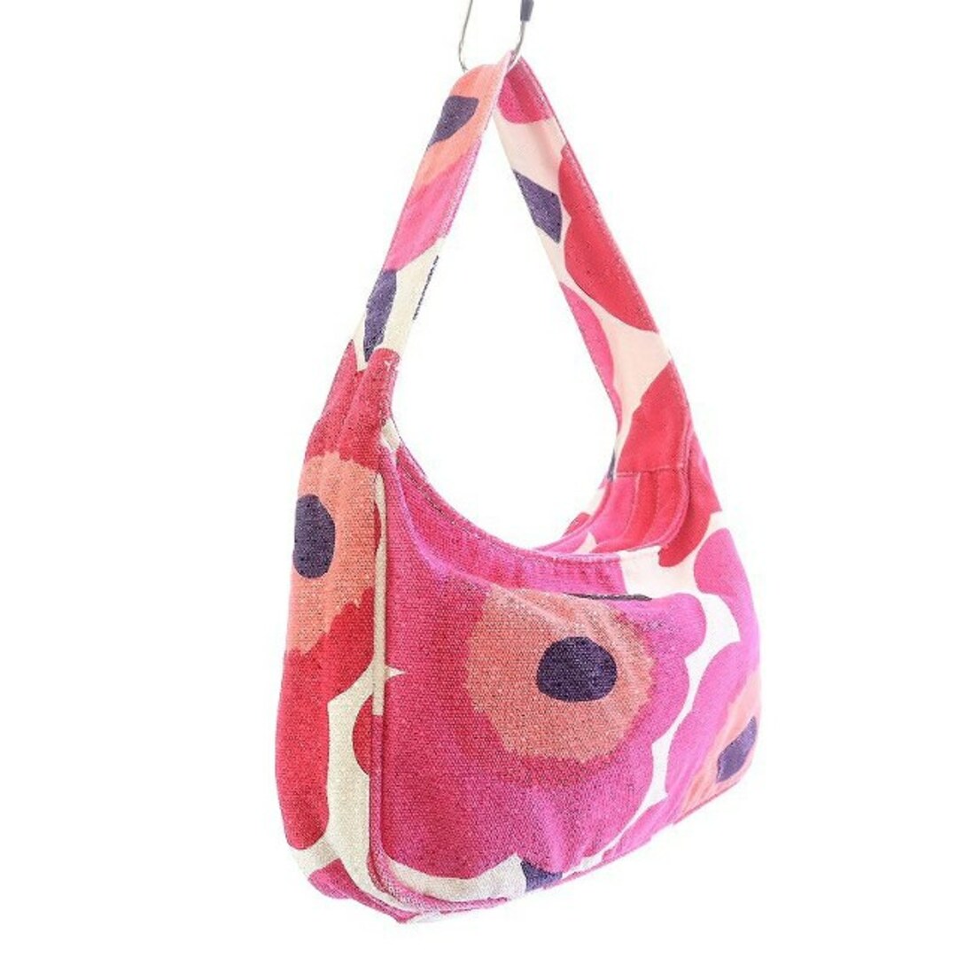 marimekko(マリメッコ)のマリメッコ ワンショルダーバッグ キャンバス 花柄 白 ホワイト ピンク レディースのバッグ(ショルダーバッグ)の商品写真