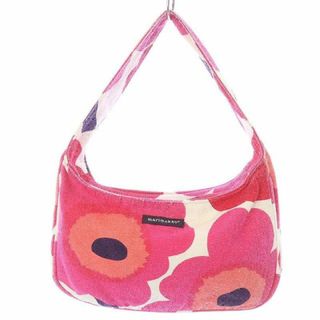 マリメッコ(marimekko)のマリメッコ ワンショルダーバッグ キャンバス 花柄 白 ホワイト ピンク(ショルダーバッグ)