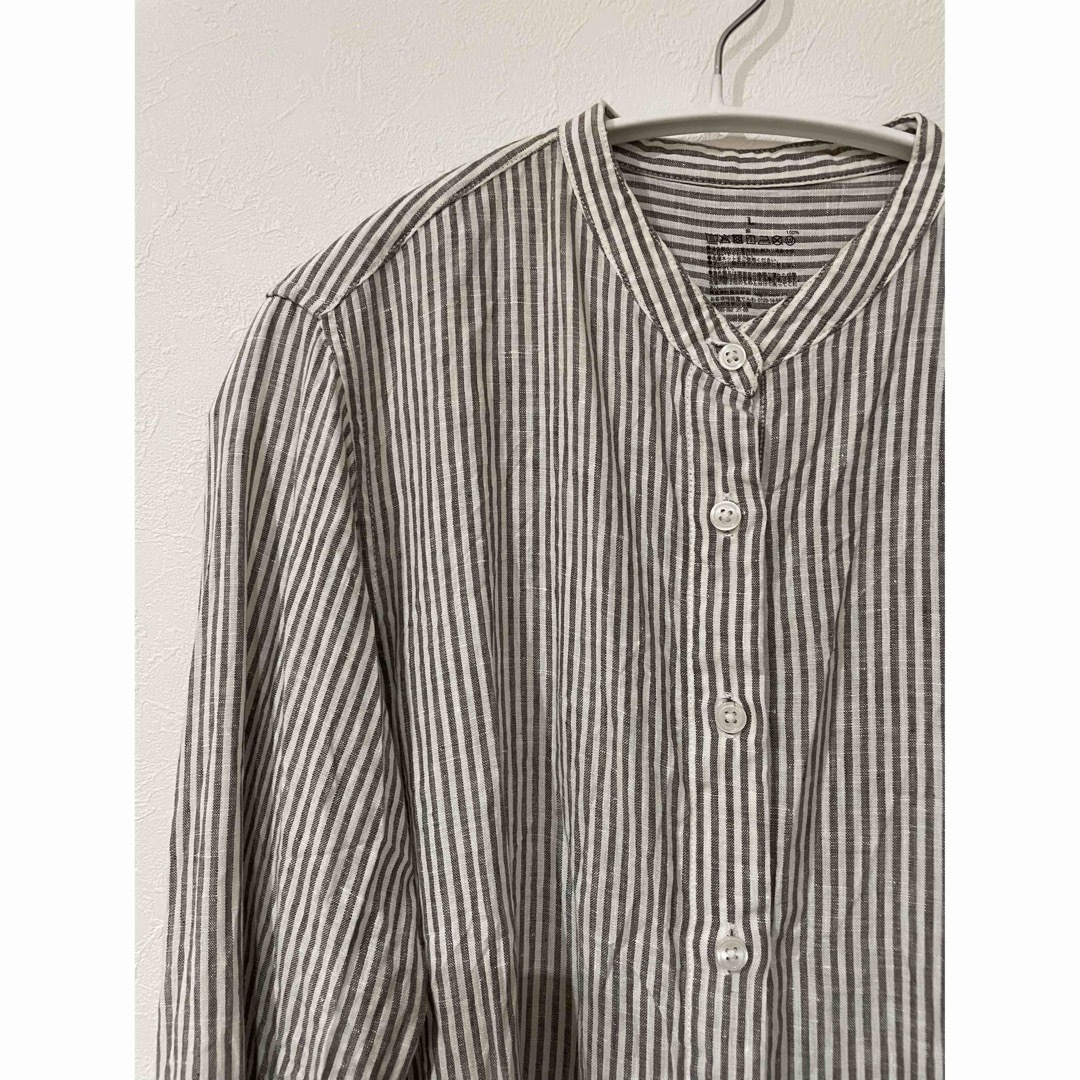 MUJI (無印良品)(ムジルシリョウヒン)のMUJI リネン　スタンドカラーシャツ レディースのトップス(シャツ/ブラウス(長袖/七分))の商品写真