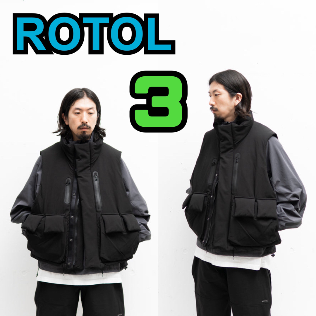 1LDK SELECT(ワンエルディーケーセレクト)のROTOL BOMMER VEST ダウンベスト 3 L XL 黒 black メンズのジャケット/アウター(ダウンベスト)の商品写真