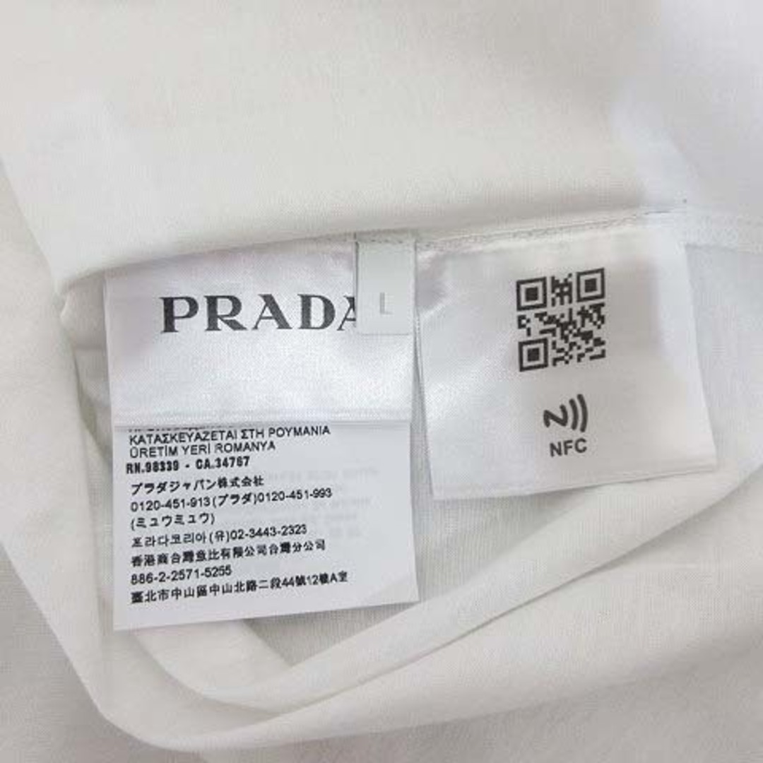 PRADA プラダ ロゴプリント コットン半袖Tシャツ ホワイト UJN656 R201 1WPG