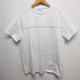 プラダ(PRADA)のプラダ PRADA UJN656 ロゴ ライン プリント 半袖 Tシャツ L 白(Tシャツ/カットソー(半袖/袖なし))