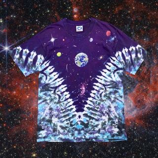 アートヴィンテージ(ART VINTAGE)の90s USA製 LIQUID BLUE ビンテージTシャツ タイダイ 宇宙 星(Tシャツ/カットソー(半袖/袖なし))