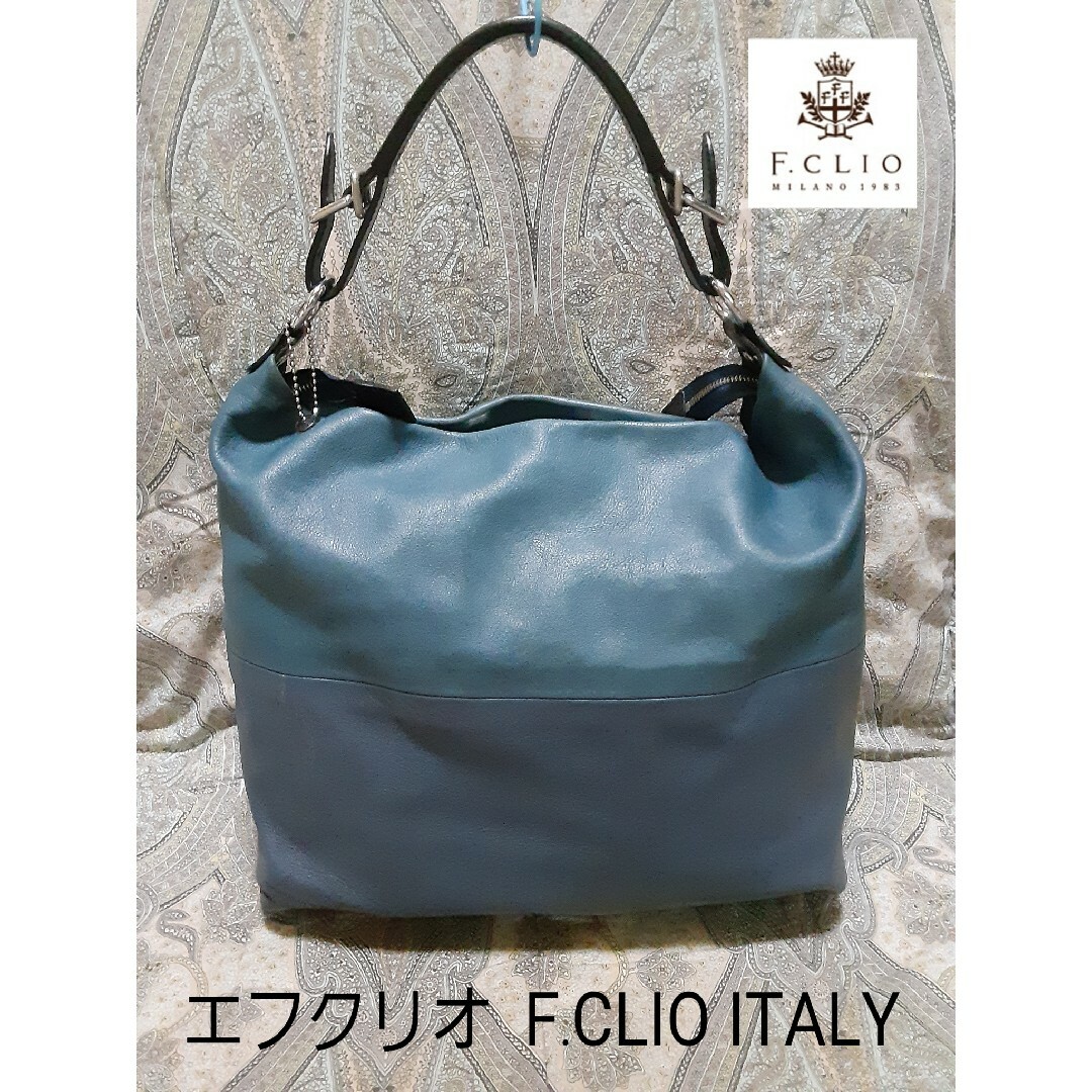 メンズエフクリオ F.CLIO ITALY 本革/大型ファスナートートバッグ