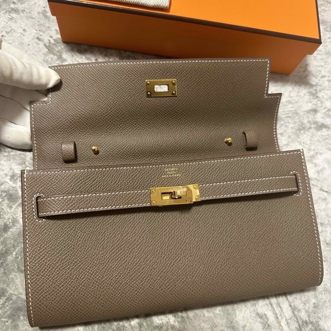 【超激レア★】 HERMES ケリー トゥーゴー 長財布 G金具 エトゥープ♪