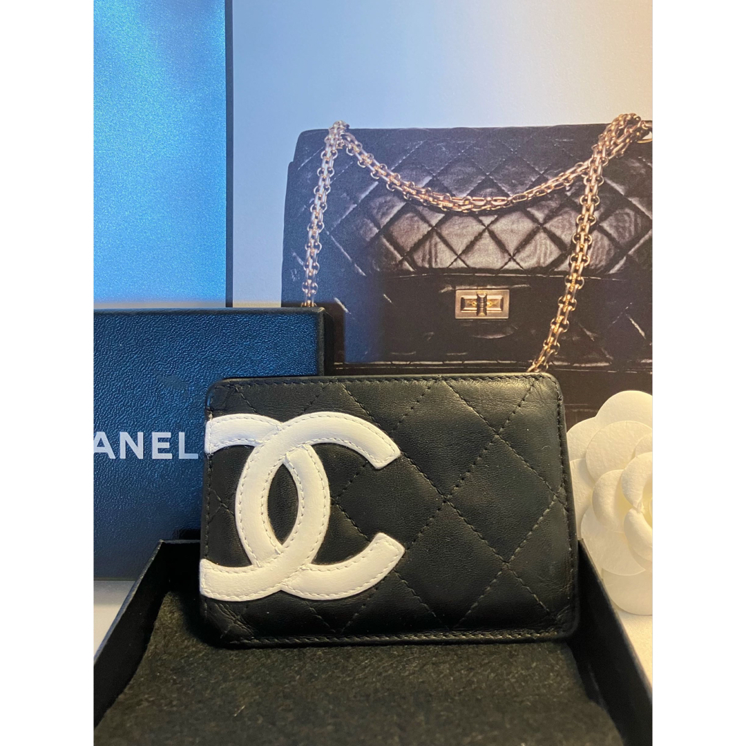 CHANEL - シャネル♡カードケース カンボンライン ブラックの通販 by