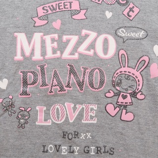 mezzo piano - メゾピアノ ベリエちゃん Tシャツ グレー✗ピンク 150cm