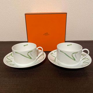 エルメス(Hermes)のエルメス　ダンシングリボン　モーニング　カップ&ソーサー(グラス/カップ)