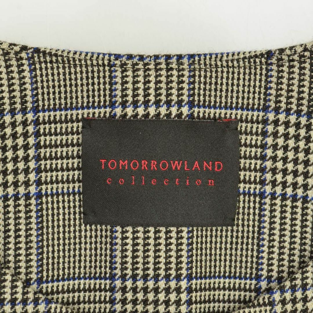 TOMORROWLAND(トゥモローランド)の【TOMORROWLAND】グレンチェックノーカラーウールジャケット レディースのジャケット/アウター(ノーカラージャケット)の商品写真