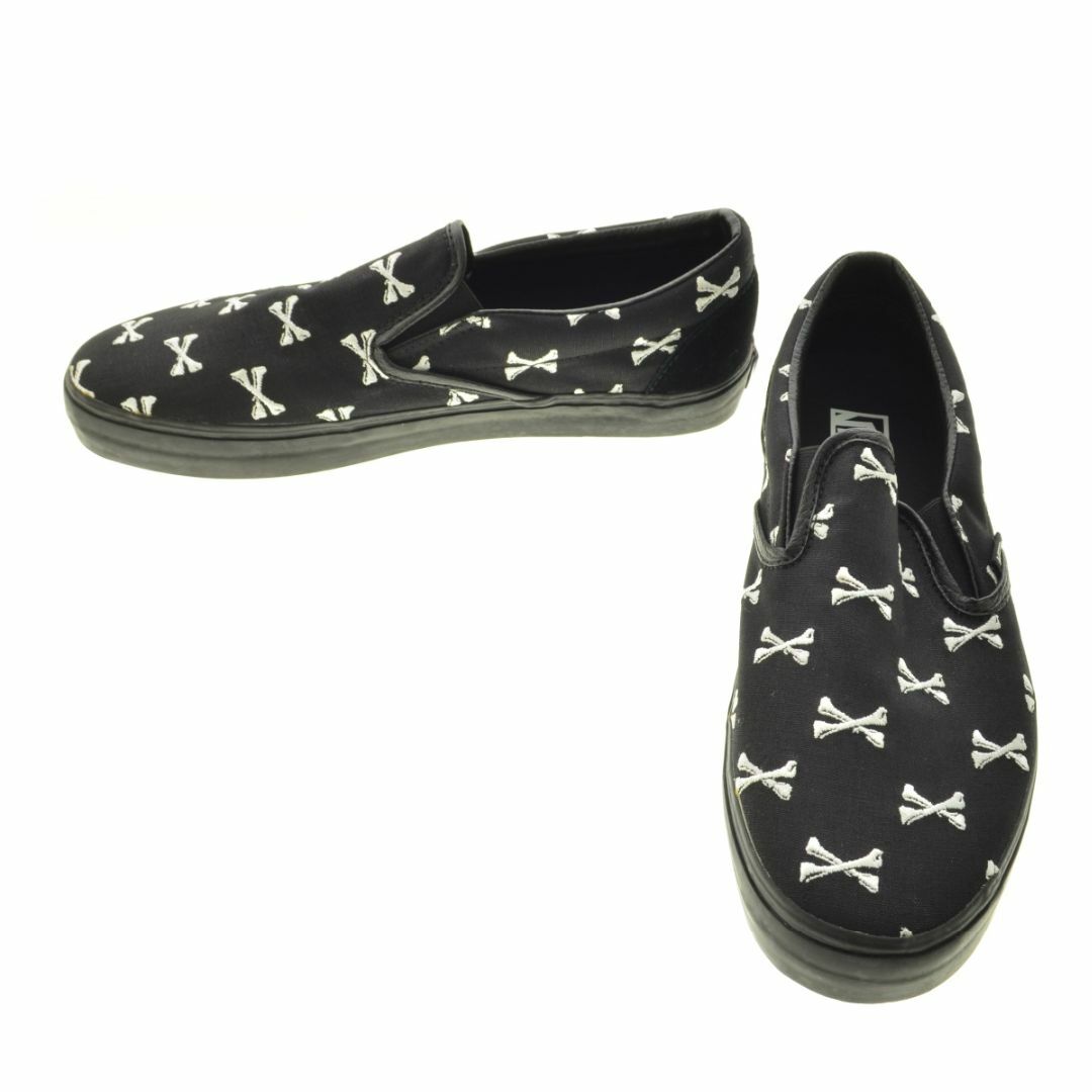 VANS ヴァンズ ×WTAPS SLIP-ON S×ダブルタップス ロゴプリント スリッポン ローカットスニーカー ブラック 5577776 090