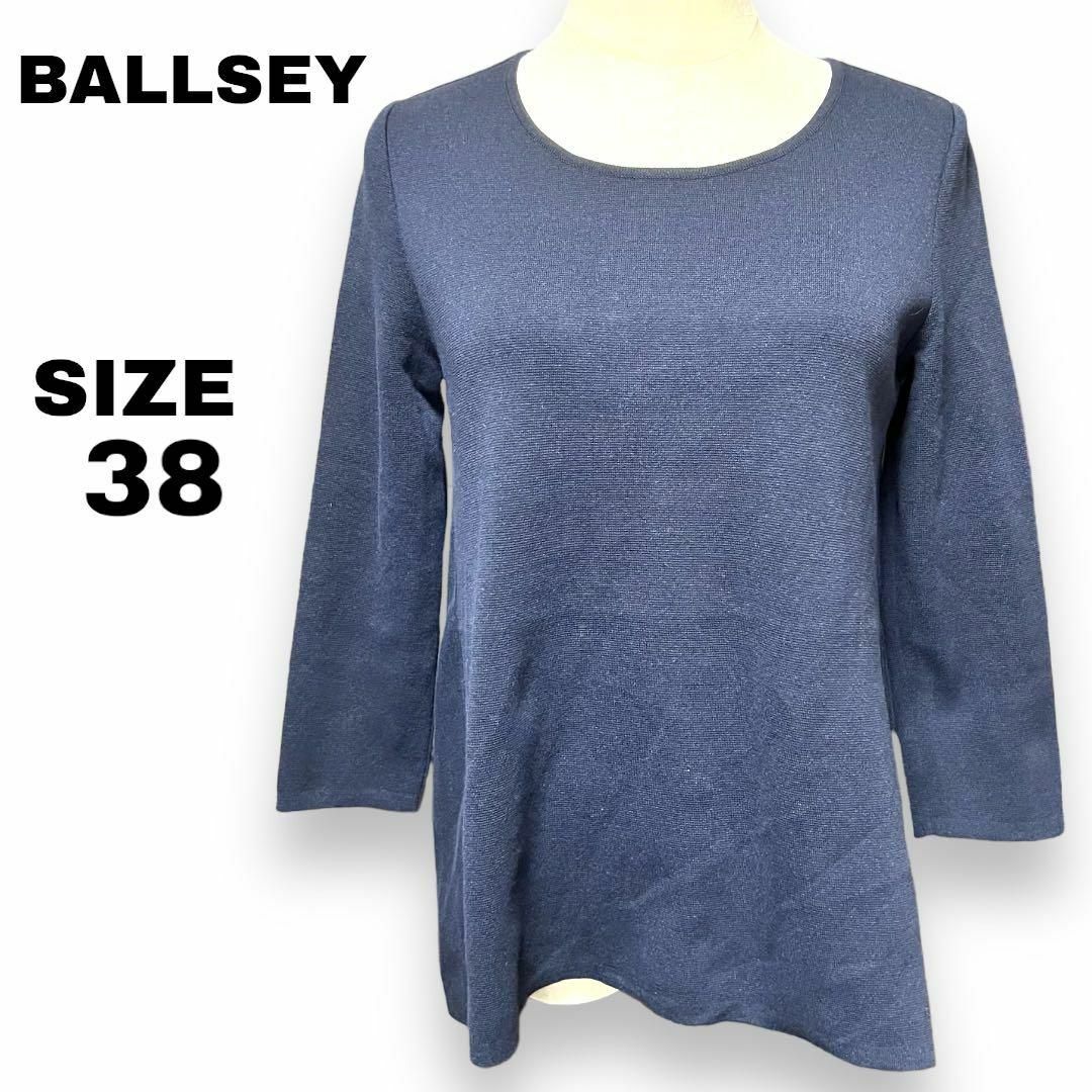 BALLSEY ボールジィ 長袖ブラウス ネイビー 38 トップス バックジップ