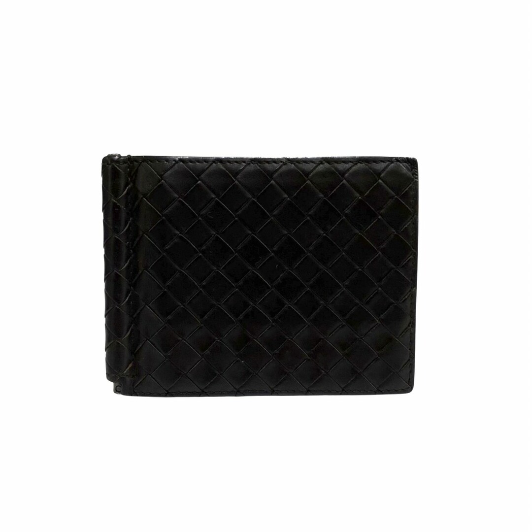 極 美品 BOTTEGA VENETA ボッテガヴェネタ イントレチャート レザー 本革 二つ折り 財布 ウォレット カードケース ダークブラウン 23031