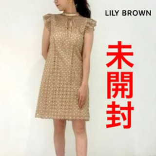 リリーブラウン(Lily Brown)の【新品 未使用】LILYBROWN 配色レースミニワンピース(ミニワンピース)