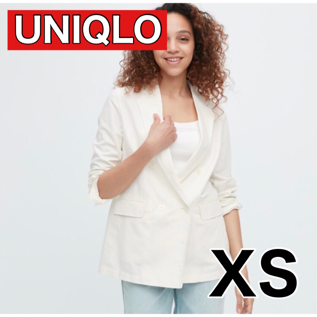 UNIQLO(ユニクロ)の【完売品】UNIQLO リネンブレンドジャケット XS レディースのジャケット/アウター(テーラードジャケット)の商品写真