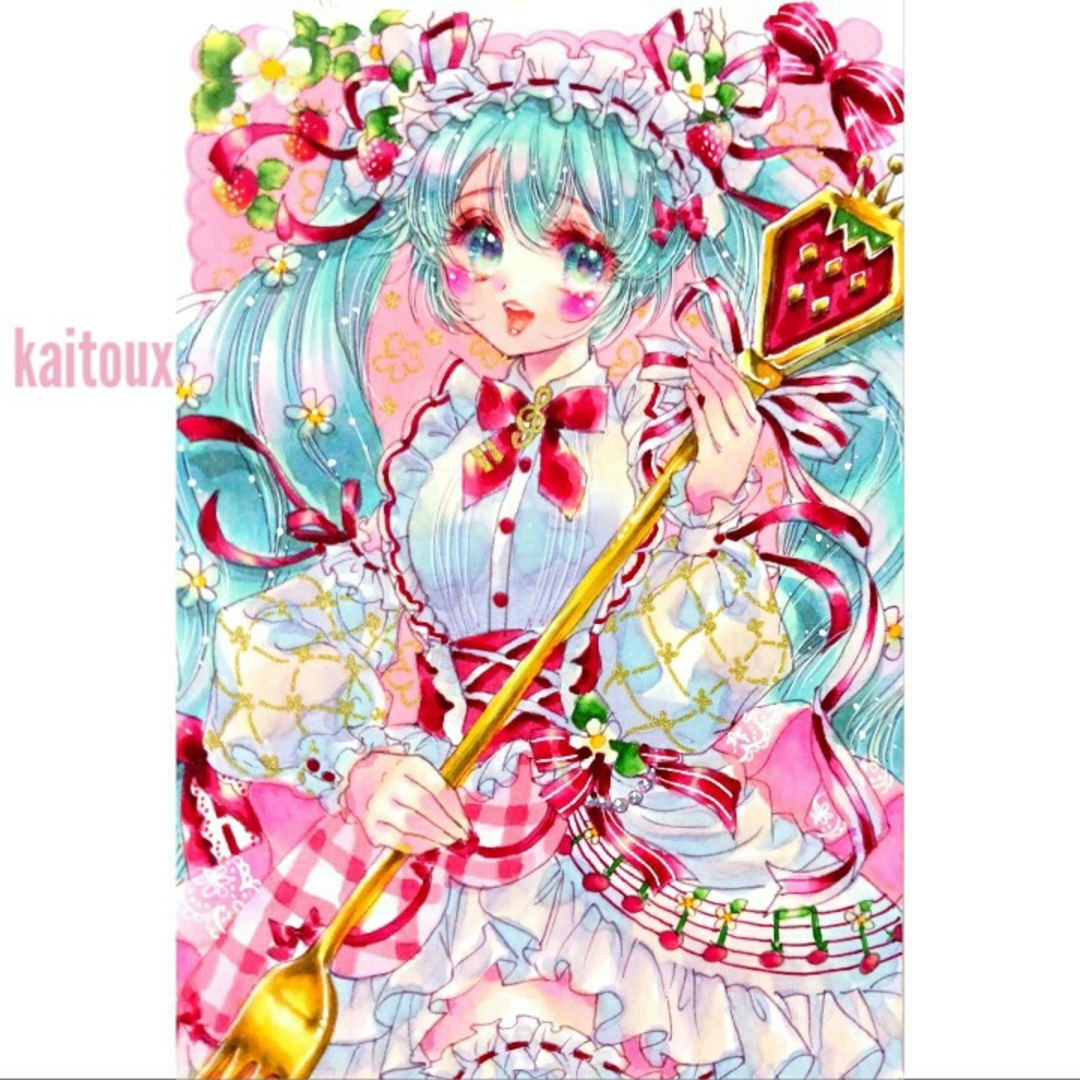 初音ミク/手描きイラスト/イラストオーダー/