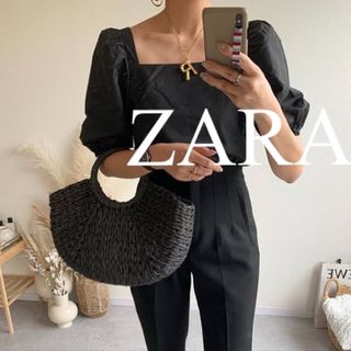 ザラ(ZARA)の美品　ZARA ザラ　ハイウエストパンツ　パンツ　テパード　黒　人気　完売品(カジュアルパンツ)