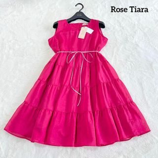 ローズティアラ(Rose Tiara)の新品未使用タグ付き Rose Tiara ノースリーブ ティアード  ワンピース(ひざ丈ワンピース)