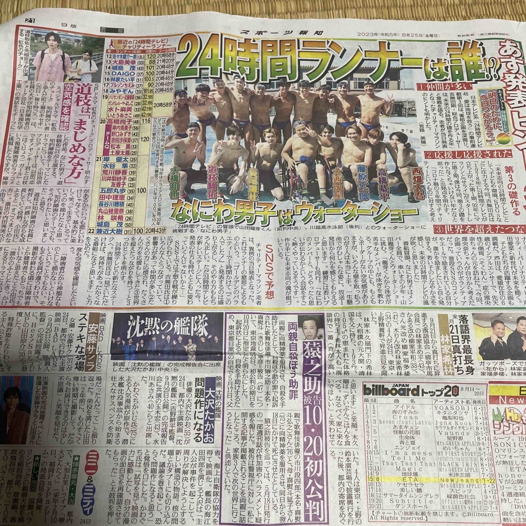 なにわ男子(ナニワダンシ)のなにわ男子 新聞 エンタメ/ホビーのコレクション(印刷物)の商品写真