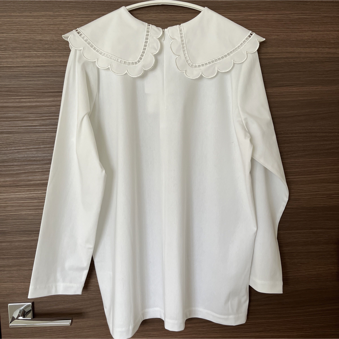 未使用タグ付き yori スカラップカラーロンTee ホワイト-