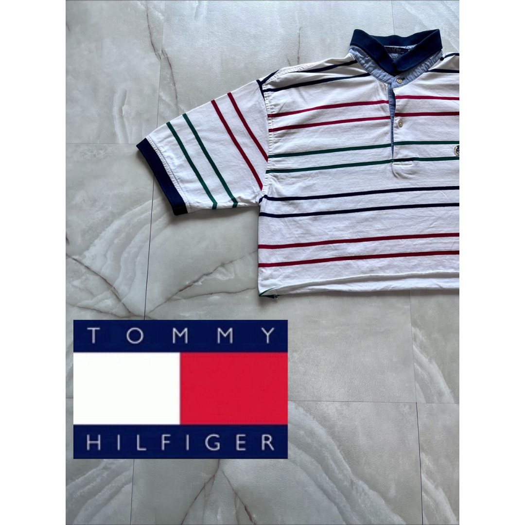 TOMMY HILFIGER(トミーヒルフィガー)のTommy　オールドトミー　 ポロシャツ　ショート丈　　90S　古着女子　腹出し レディースのトップス(ポロシャツ)の商品写真