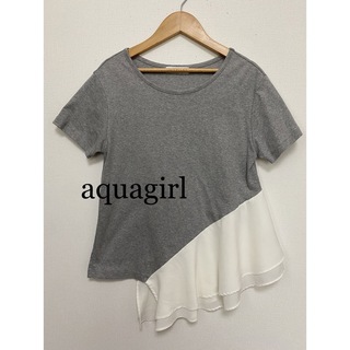 アクアガール(aquagirl)のaquagirl  アクアガール  フリル　Tシャツ グレー(Tシャツ(半袖/袖なし))