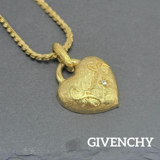 ✨極美品✨GIVENCHY ハート ストーン イヤリング 筆記ロゴ ゴールド