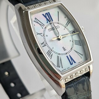 セイコー(SEIKO)の定価11万 箱付き ルキア LUKIA ダイヤベゼル シェル文字盤 クロコダイル(腕時計)
