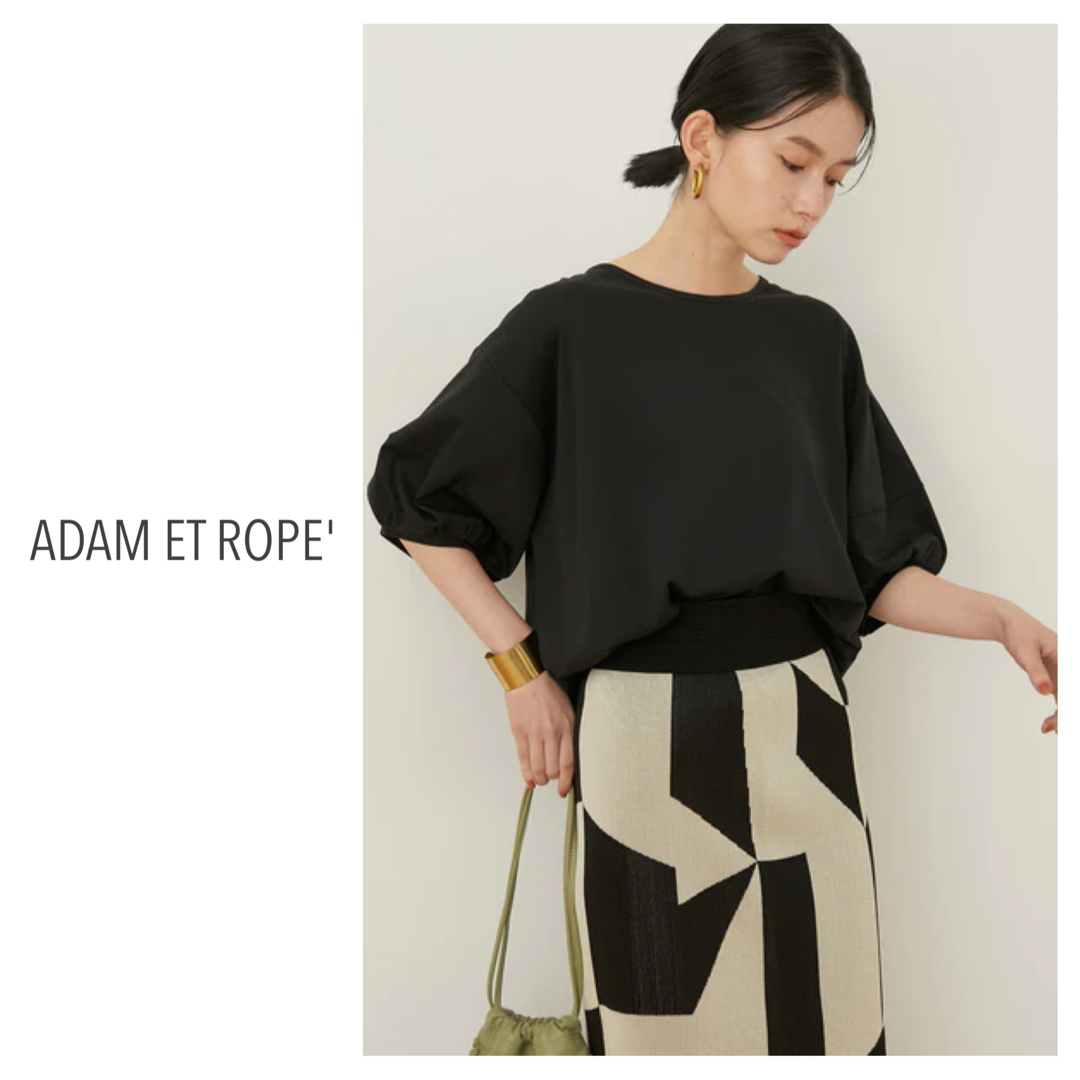 Adam et Rope'(アダムエロぺ)のADAM ET ROPE' アダムエロペ　シルケットコットンパフスリーブTEE レディースのトップス(Tシャツ(半袖/袖なし))の商品写真