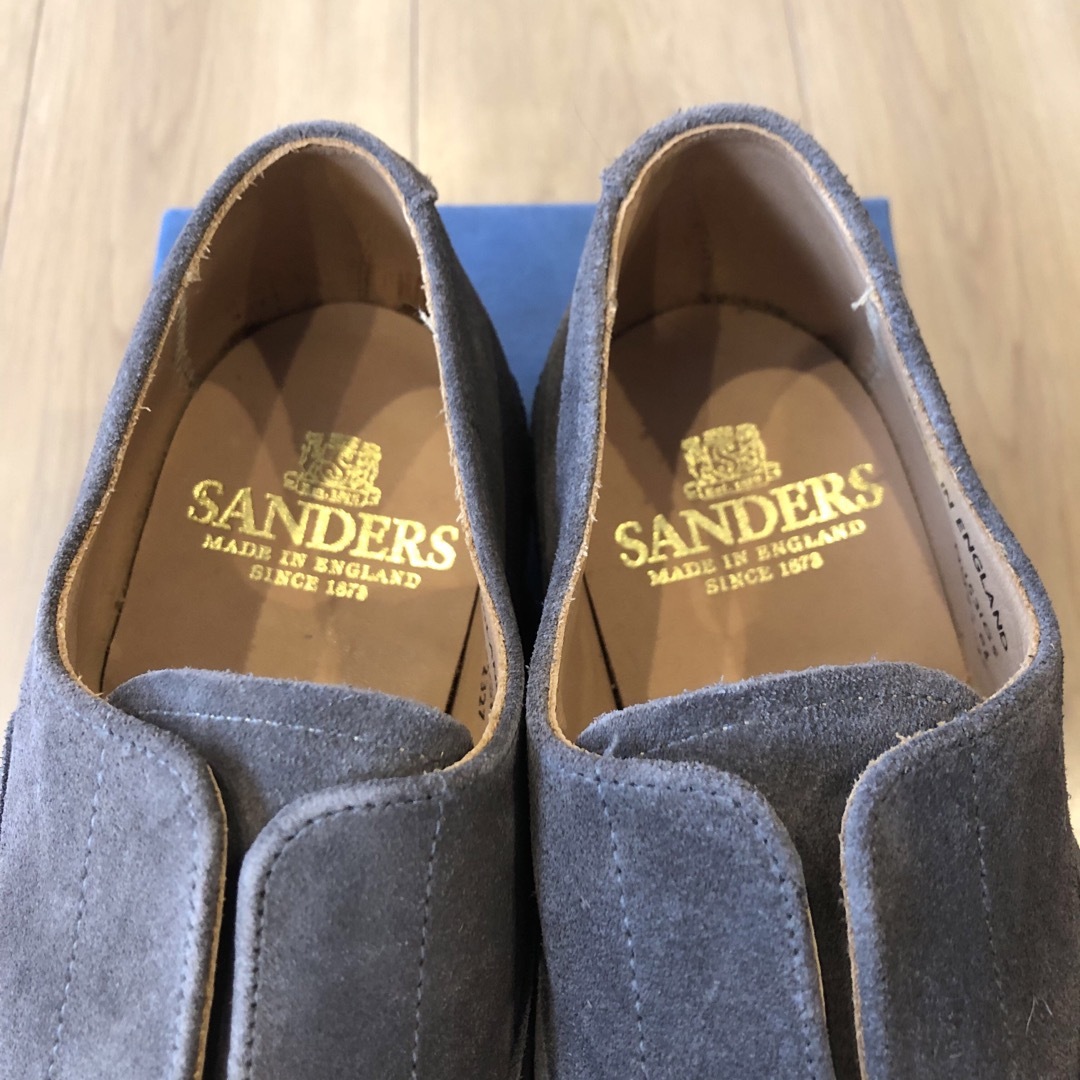 ☆未使用品☆ SANDERS GB7.5 US8.5/ ローファー マッドガード