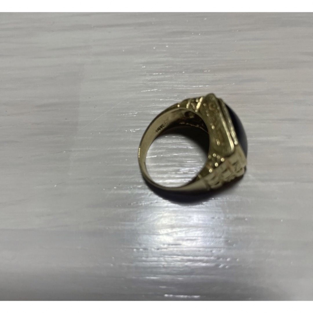 シュプリーム  Gold ring 14Kオニキスゴールドリング メンズ 12号