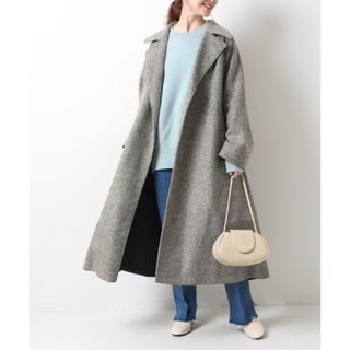 スピックアンドスパン(Spick & Span)のSpick & Span Wスライバーローブコート　グレー36(ロングコート)