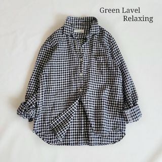 ユナイテッドアローズグリーンレーベルリラクシング(UNITED ARROWS green label relaxing)のcoco様 グリーンレーベルリラクシング リネンギンガムチェックシャツ ブラウス(シャツ/ブラウス(長袖/七分))